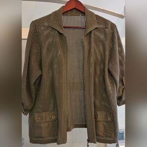 Khaki Women's Zip Up Sweater